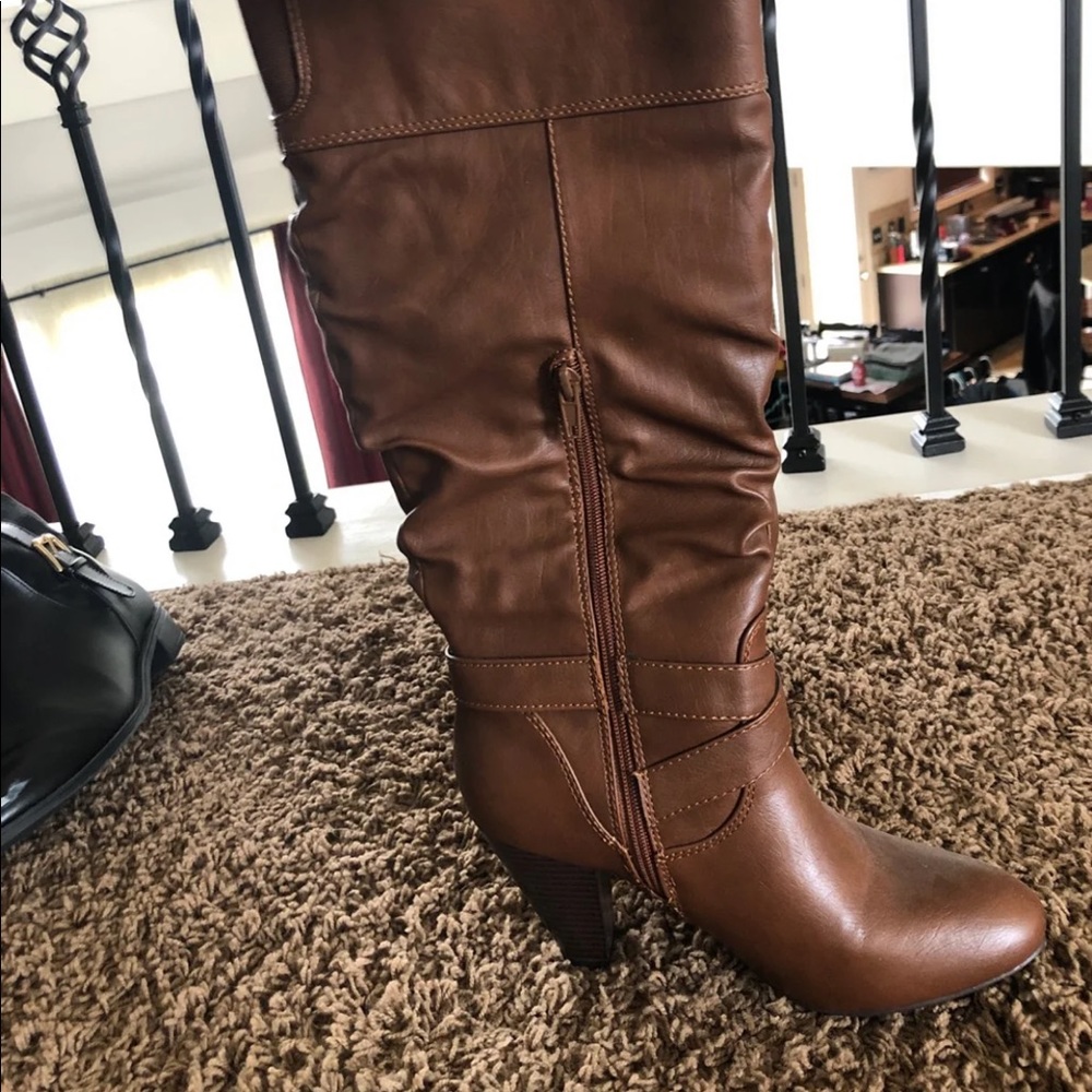 Brown riding boots